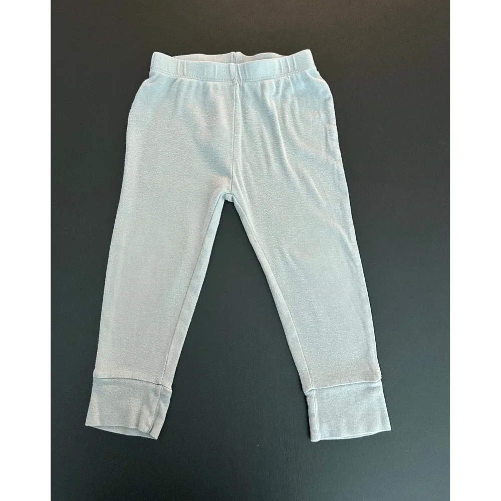 Wonder Nation Baby Leggings 18M Light Blue Gray Cotton Blend Elastic Waist 1338